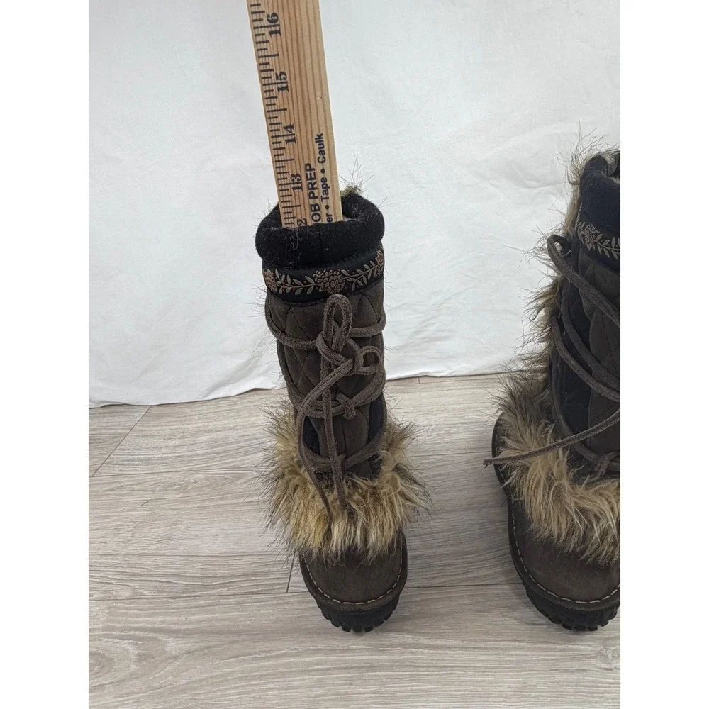 Sorel Sedna Brown Suede Faux Fur Thinsulate Winter Boots NL1461-231 Womens 7.5